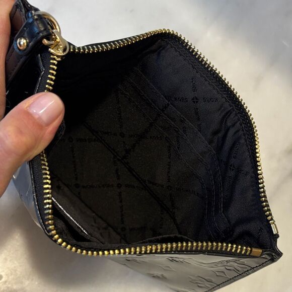 Michael Kors Patent Leather Embossed XL Wristlet Pouch Clutch - Picture 12 of 16